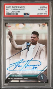 2023 TOPPS NOW FELIX HERNANDEZ JOINS MARINERS ROYALTY AUTOGRAPH AUTO 81/99 ๐ - Picture 1 of 2