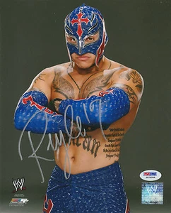 REY MYSTERIO SIGNED AUTO'D 8X10 PHOTO PSA/DNA COA WWE ECW WCW AAA LUCHA MASK E - Picture 1 of 1