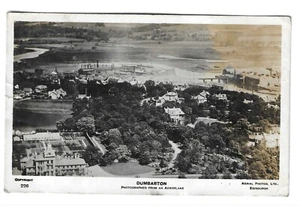 SCOTLAND - DUMBARTON FROM AN AEROPLANE 1924 Real Photo Postcard - Picture 1 of 1