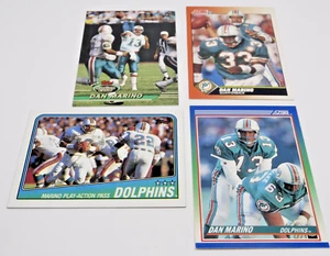 LOTE de 4 tarjetas coleccionables de fútbol americano de Dan Marino de los Miami Dolphins NFL - Imagen 1 de 4
