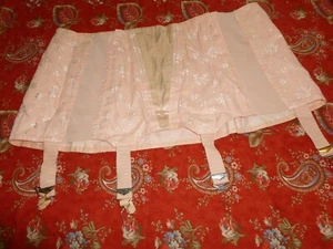 Antique XL Corset Girdle Brocade Vintage French Boudoir Flapper Garter Triumph - Picture 1 of 11