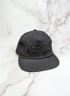 Chapéu RVCA Masculino Corda Preto Marrom Ajuste Médio Texturizado com nervuras Snapback Ajustável  - Imagem 1 de 4