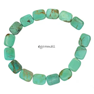 16 Genuine Chinese Turquoise Rectangle Cushion Beads 10x12mm 7.5" #82230 - Bild 1 von 1