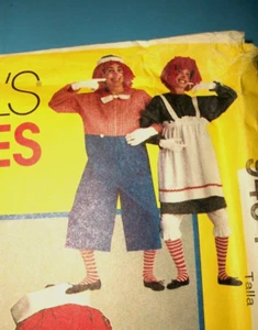 Men Miss Adult McCall 9494 Costume Pattern Raggedy Ann Andy UNCUT Size S 32.5-34 - Picture 1 of 3