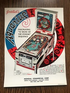Aquarius Pinball Machine Sales Flyer by Gottlieb ( NEW Uncirculated ) - Picture 1 of 1