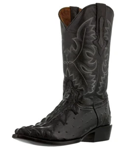 Botas de cuero occidentales para hombre negras con estampado de avestruz de cocodrilo talla 12,5 - Imagen 1 de 5