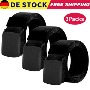3 X Herren Taktischer Gürtel Schnalle verdicken Nylon Canvas Gürtel 3,8cm Breit - Bild 1 von 12
