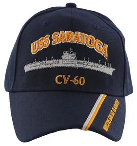 NEU! US MARINE USN USS SARATOGA CV-60 INVICTUS GALLUS GLADIATOR KUGELKAPPE MÜTZE MARINEBLAU - Bild 1 von 4
