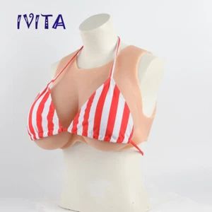 IVITA 8XL GG Cup Big Boobs Silicone Breast Forms False Boobs Drag Queen Bust - Picture 1 of 12