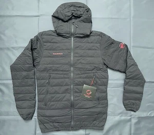 MAMMUT Hooded Down Jacket Men - Size S -Black 750 Down Fill New With Tags - Picture 1 of 7
