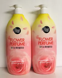 2 Bottles Shower Mate ~ Rose & Cherry Blossom Perfumed Body Wash 31.7 fl oz Each - Picture 1 of 2