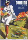 84102 Vintage 1930 Italian Italy Cortina Dolomites Wall Print Poster Plakat
