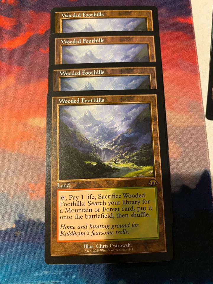 MTG Modern Horizons 3 Wooded Foothills Retro Frame x 4 - Image 1 of 1