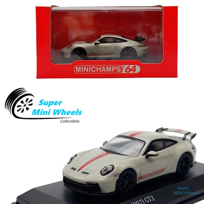 Minichamps x Tarmac Works 1:64 Porsche 911 GT3 Crayon Gray - Image 1 of 4