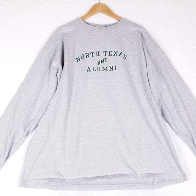 Vintage Jansport North Texas UNT Alumni Long Sleeve T-Shirt XXL Gray USA - Image 1 of 4