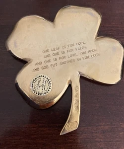 Vintage Gerity 24k Gold Plated Shamrock Four Leaf Clover - Picture 1 of 2