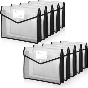 10 Carpeta Plastica Expandible con Cierre y Bolsillo Transparent e Undurchlässig - Bild 1 von 12