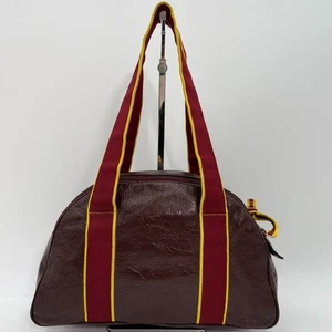 MIU MIU Y2K Archive Leather Bowler Bag Bordeaux Emaille Vintage JPN - Bild 1 von 11