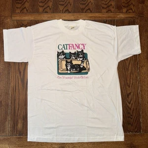 VTG 80s Cat Fancy Magazine Single Stitch Shirt XL World Of Cats Screen Stars New - Picture 1 of 6