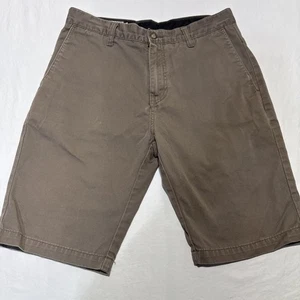 Volcom Corps Chino Shorts Men’s 31 Brown Khaki Flat Front Casual Skate Surf - Picture 1 of 12