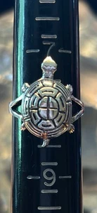 925 Sterling Silver Turtle Ring 3.54g Sz 8 Highly Detailed Tortoise Sea Life - Picture 1 of 13