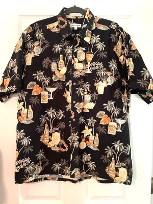 Pierre Cardin Aloha Hawaiian Shirt Mens LG Button Up Short Sleeve Cocktails - Image 1 of 4