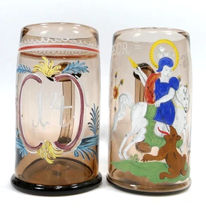 Paar Bierseidel Krug Hlg. Georg AL-27 - Bild 1 von 24