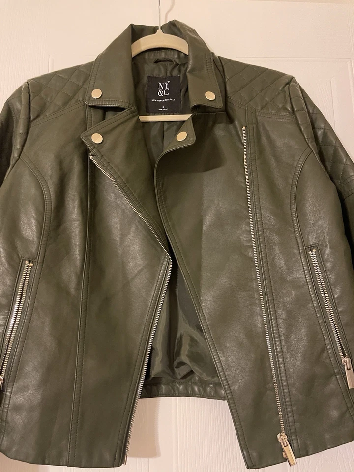 Chaqueta de motocicleta para mujer NYC verde oliva S Foto 1 de 4