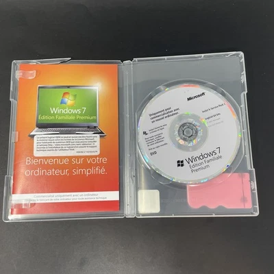 Windows 7 Edition Familiale Premium French 64 Bit DVD Software w/ Key - Image 1 of 3