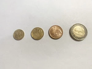 Lot of 4 South Africa Coins 5c 10c 20c 1 Rand 1990s–2010 Mixed Dates Rare - Picture 1 of 2
