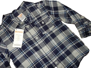 4F 2016 NWT 18-24M GyMbOrEe Boys Plaid Flannel Button Down Up Long Sleeve Shirt - Picture 1 of 4