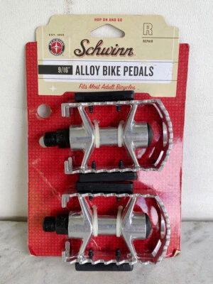 SCHWINN Alloy Bike Pedals. Aluminum Cage. 9/16” Spindle Axle NEW - Image 1 of 2