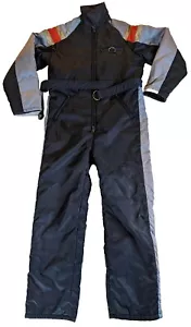 80s Sport Wear Juniors sz 12 One Piece Snow Ski Suit Jumpsuit Retro Blue Vintage - Picture 1 of 16