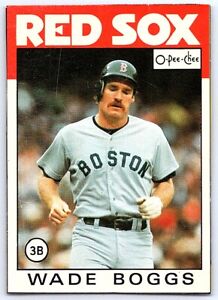1986 O-Pee-Chee Wax Box Bottom Box Wade Boggs Vary Rare Boston Red Sox #B