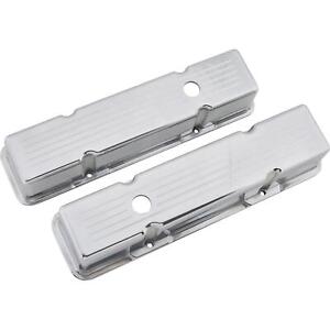 SBC 305 350 400 Chevy 3-3/4" Tall Ball Milled Polished Aluminum Valve Covers