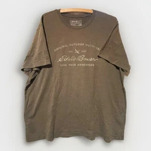Eddie Bauer Men’s Size XL Short Sleeve T-Shirt Gray Logo Live Your Adventure - Picture 1 of 3