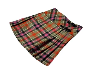 John Morrison Kiltmakers Tartan Mini Skirt 10 Scotland Wool Plaid Pleated Short - Picture 1 of 8