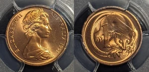 1971 One Cent 1c Australia PCGS MS66RD GEM UNC #2167 - Picture 1 of 7