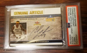 2004 Fleer Genuine Article Carmelo Anthony AUTO Gold - PSA 9 - Auto 9 - POP 1 - Picture 1 of 2
