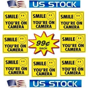 Stickers Decals For Home Windows SMILE Security Cameras In Use Monitoring System - Picture 1 of 3