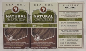 (3 Ct) Clairol Natural Instincts For Men M9 Light Brown 28 Shampoo Hair Color - Picture 1 of 1
