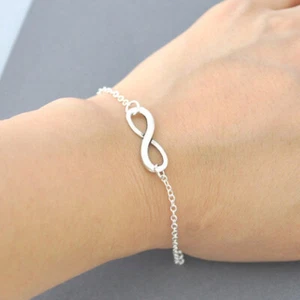 ARGENTO 925 INFINITO CON CATENINA BRACCIALE REGOLABILE SILVER E ORO SCONTATO aug - Foto 1 di 9