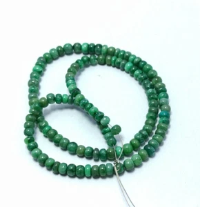Collar De Perlas De Rondel De Esmeralda Y Berilo Liso De 70 Quilates 16'' - Imagen 1 de 6