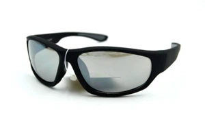 Foster Grant klassische "FAST LANE" schwarze verspiegelte Sonnenbrille mit Seitenschutz für Herren 100 % UV - Bild 1 von 8