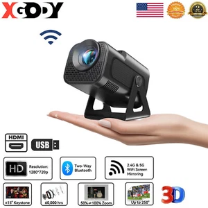 1080P Projector 25000LMS 4K 3D 5G WiFi Bluetooth Video Home Theater 250" Display - Picture 1 of 10