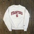 Champion Sweatshirt Reverse Weave Stanford College Sports Jumper Grey Mens Small