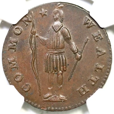 1788 Ryder 3-E R-4 NGC MS 64 BN CAC Period Massachusetts Cent Colonial Copper - Image 1 of 3