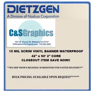 Banner de vinilo scrim para exteriores 15 mil - impermeable 445 g - 42" x 50' rollo - Imagen 1 de 1