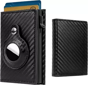 Geldbörse Kohlefaser Leder & RFID-Schutz Push-up Kartenetui Brandneu UK Stk - Bild 1 von 6