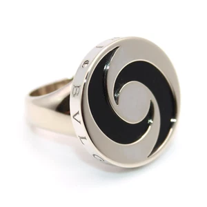 BULGARI 18K White Gold & Steel ONYX RING with SPINNING TOP - Size 7 - Picture 1 of 12